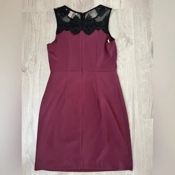 Forever21 Maroon and Black Lace Cocktail Dress - Picture 7 of 9
